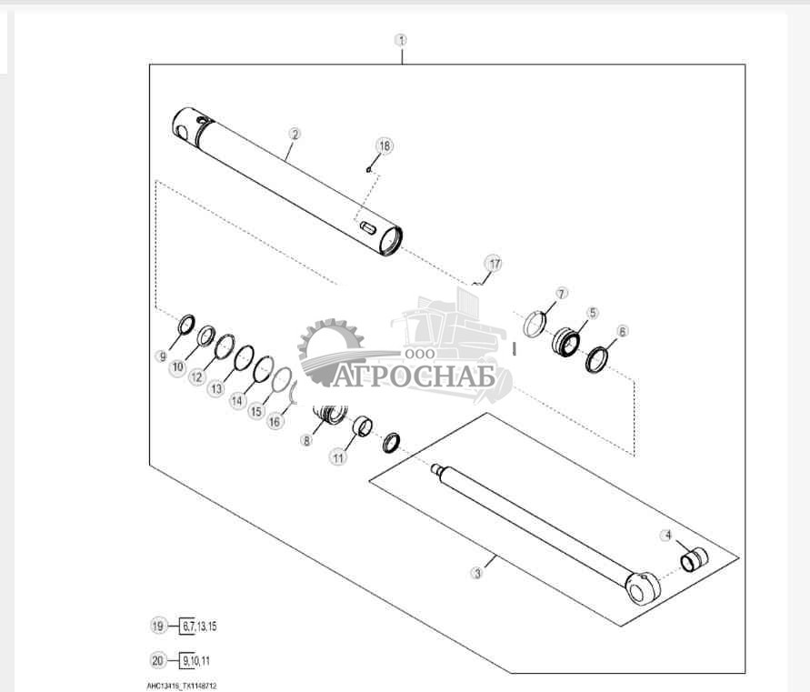 Цилиндр ковша и ремонтный комплект, для тяжелых условий эксплуатации (244920 